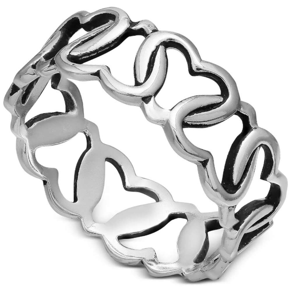 🎁 Giani Bernini Interlocking Heart Band in Sterling Silver NWT Ring Size 7